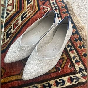 Rothy’s The Point Salt Honeycomb Flats Size 8